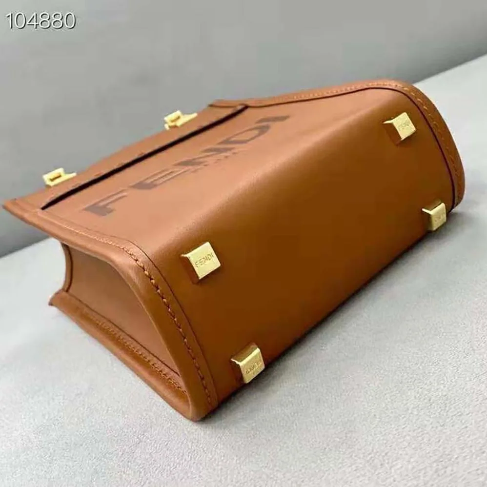 Fendi Mini Sunshine Shopper Dark Brown Leather Mini for Women in bag Fendi Mini Sunshine Shopper Dark Brown Leather Mini for Women in bag
