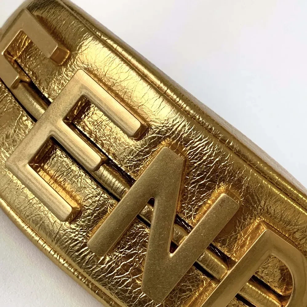 Fendi Fendigraphy Mini Gold Leather Mini for Women in bag