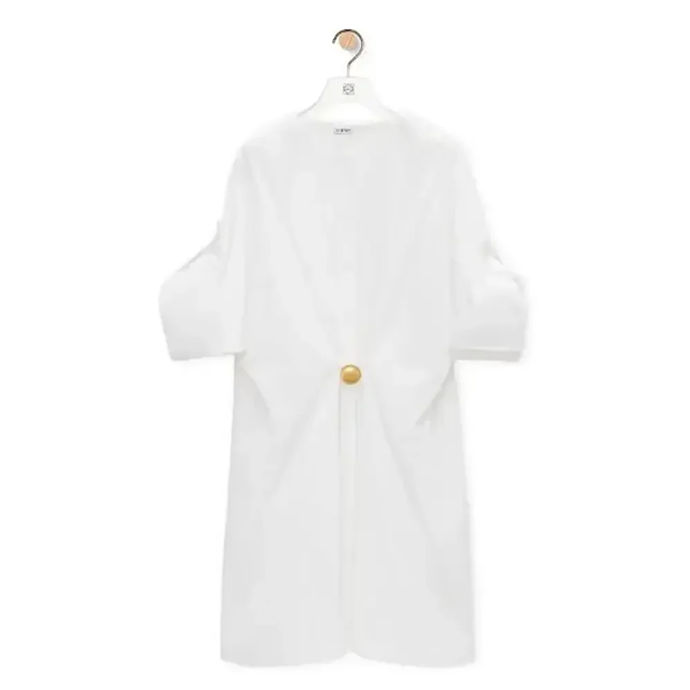 Loewe Pebble Dress in Cotton for Women in White Loewe Pebble Dress in Cotton for Women in White