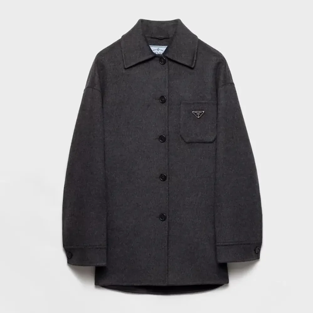 Prada Single-Breasted Double Cashwool Caban Jacket for Women Prada Single-Breasted Double Cashwool Caban Jacket for Women