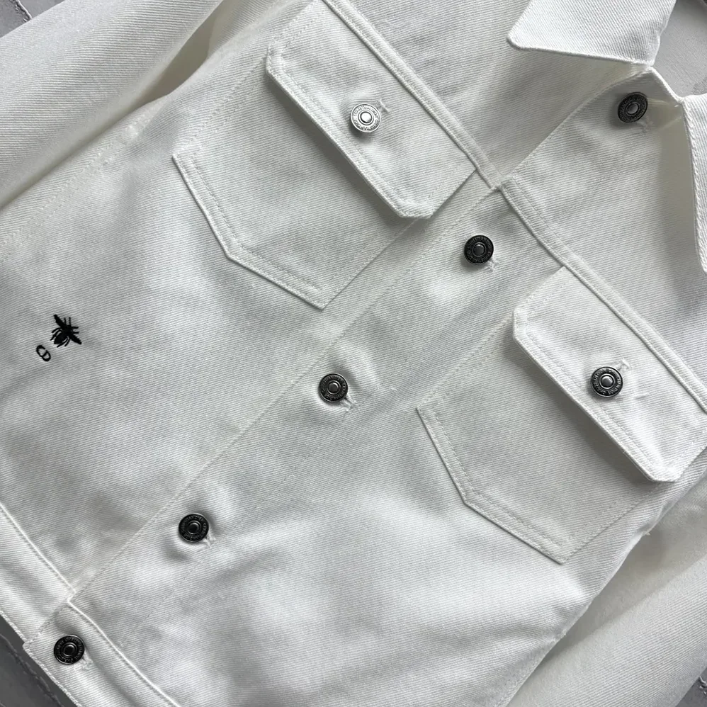 Dior Jacket Ecru Cotton Denim with Gold for Men in Tone Dior Astral Motif Dior Jacket Ecru Cotton Denim with Gold for Men in Tone Dior Astral Motif