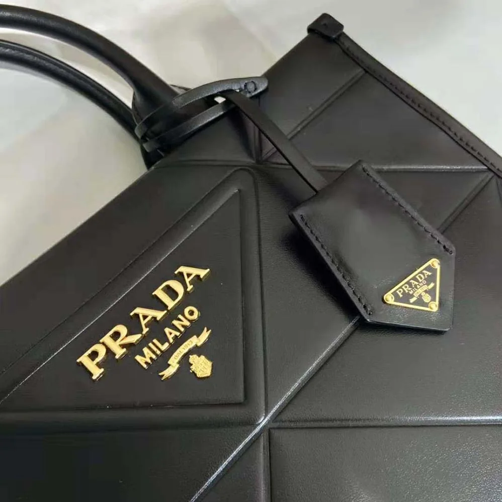 Prada Large Leather Handbag for Women in Black Prada Large Leather Handbag for Women in Black