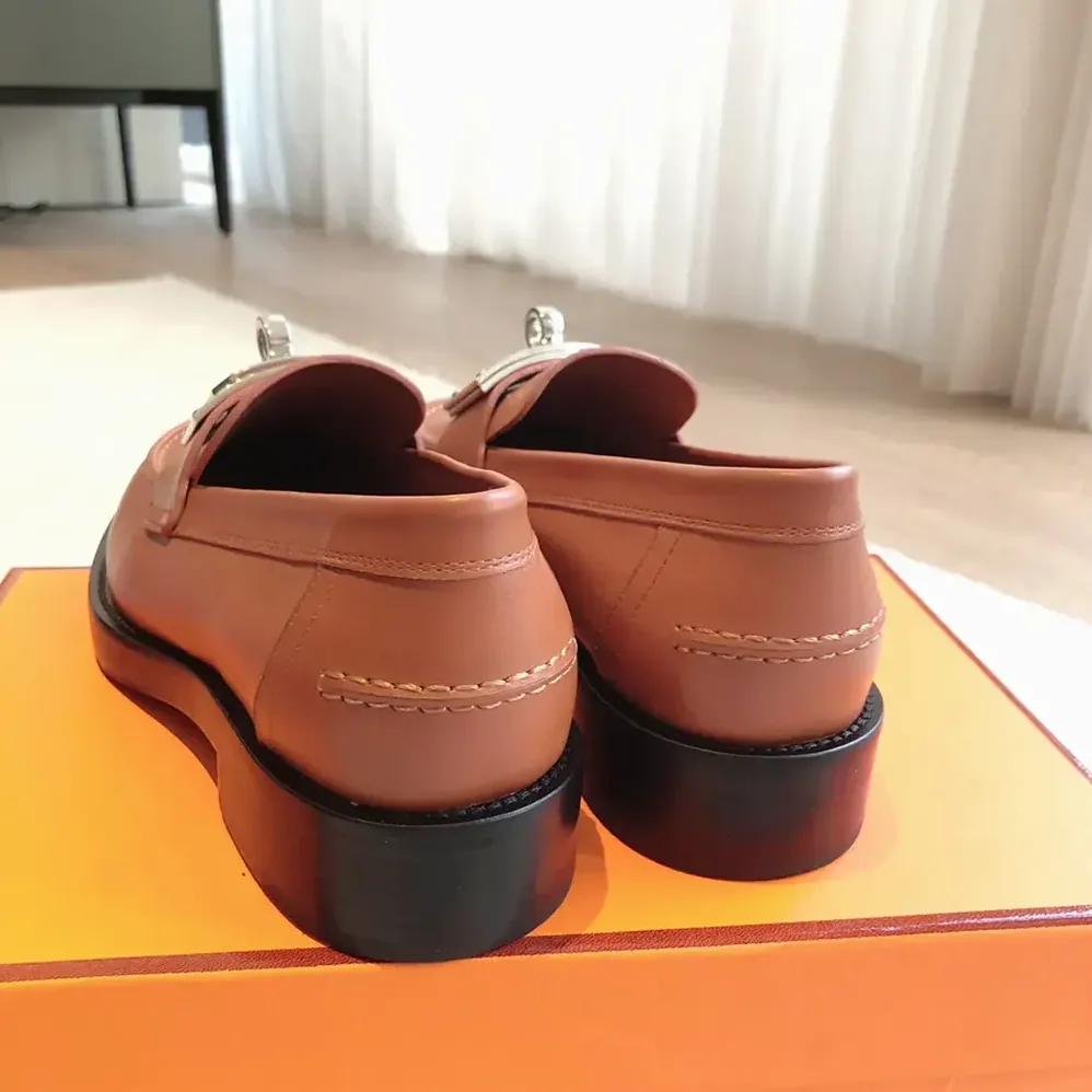 Hermes Hot Loafer-Brown H242053Z for Women