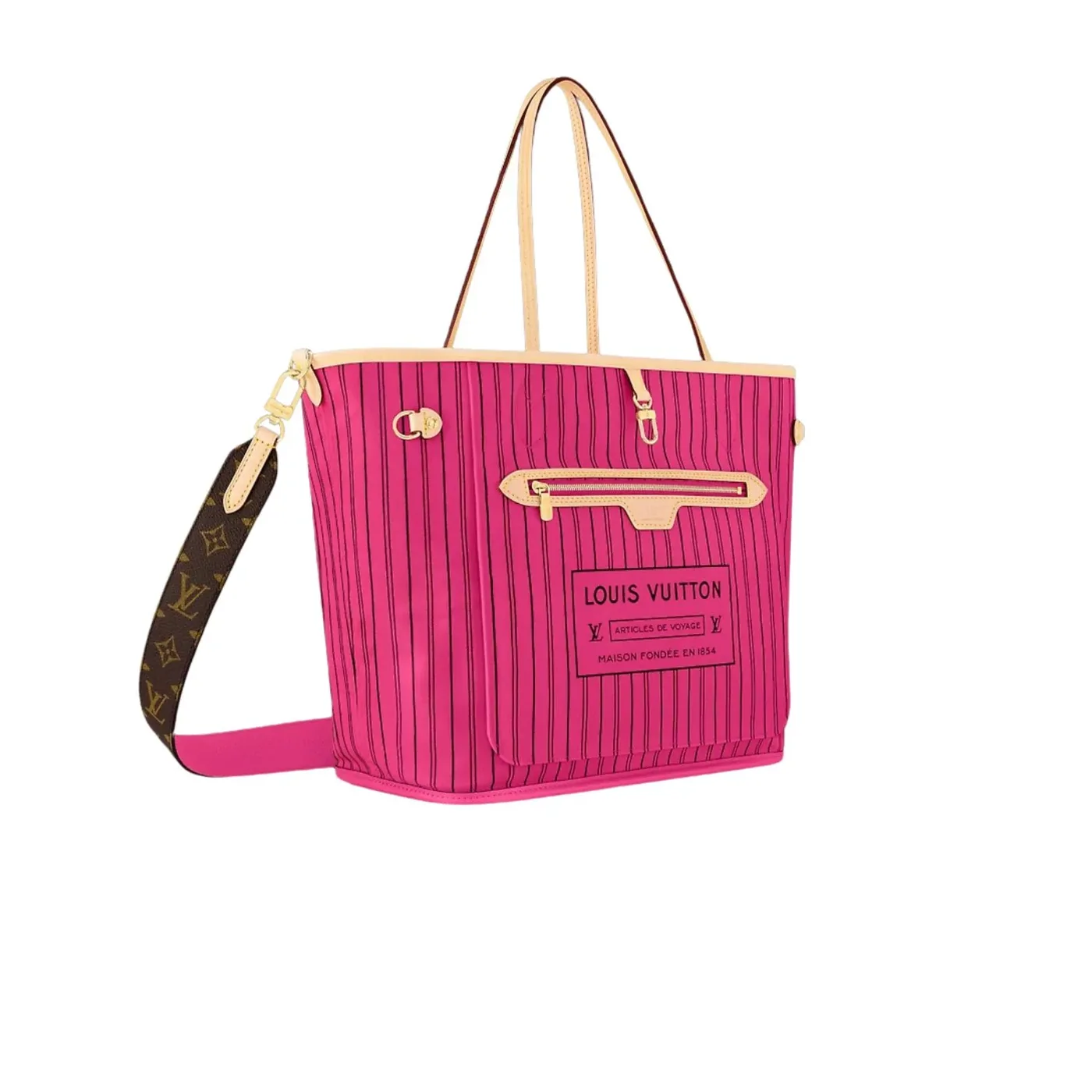 Louis Vuitton Neverfull Bandouliere Inside Out MM Tote Bag in Rose Gold Hardware Louis Vuitton Neverfull Bandouliere Inside Out MM Tote Bag in Rose Gold Hardware