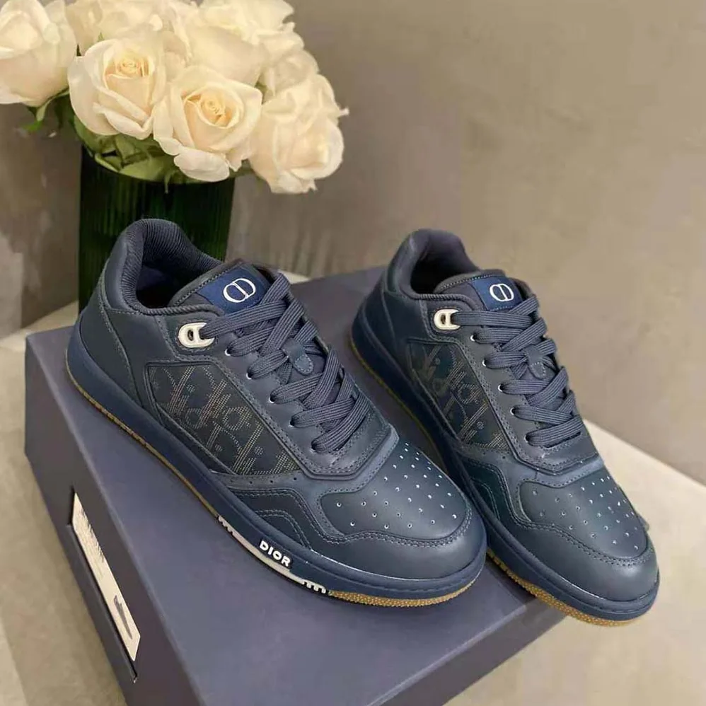Dior World Tour B27 Low-Top Sneaker for Men in Navy Blue