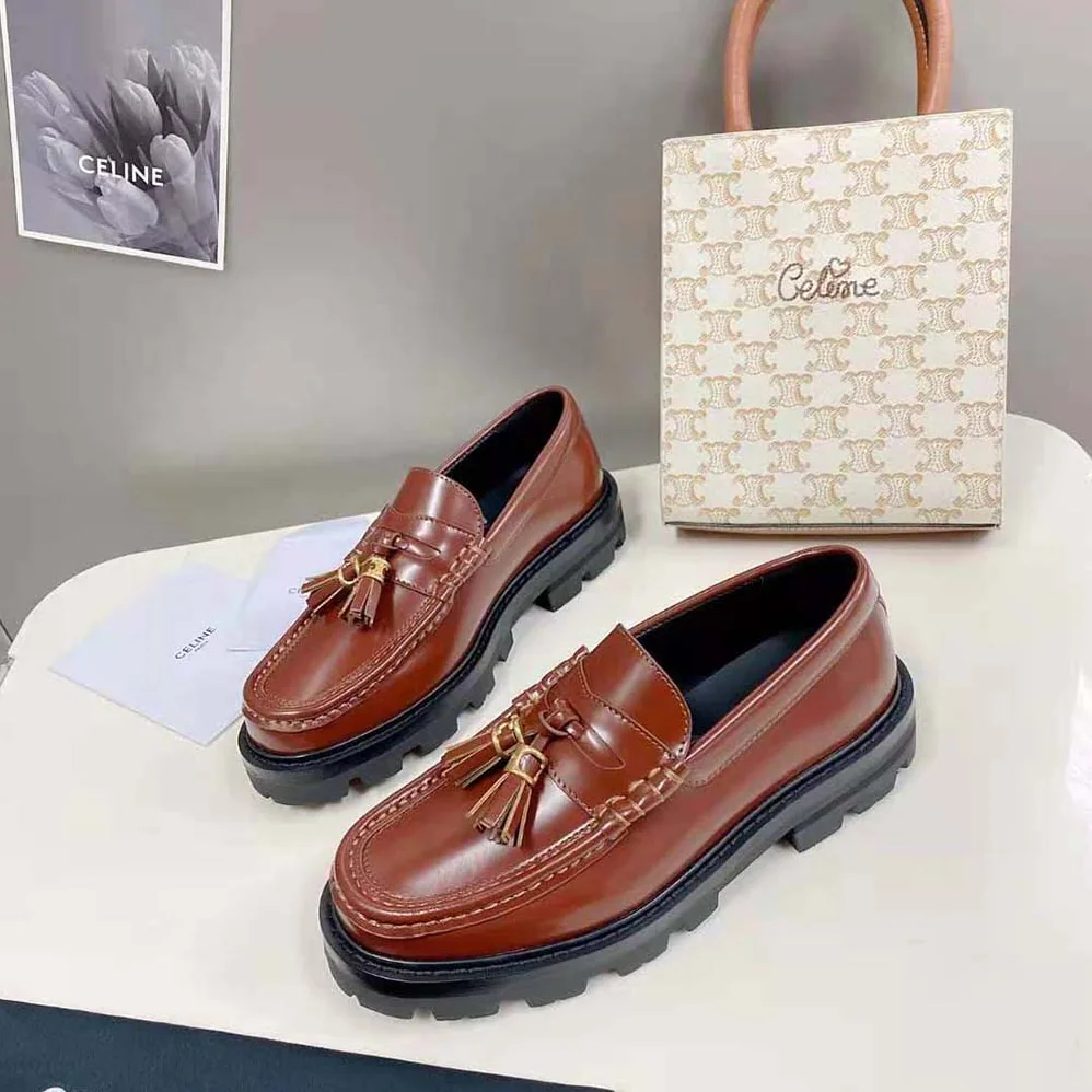 Celine Margaret Loafer with Tassels in Polished Bull for Women Celine Margaret Loafer with Tassels in Polished Bull for Women