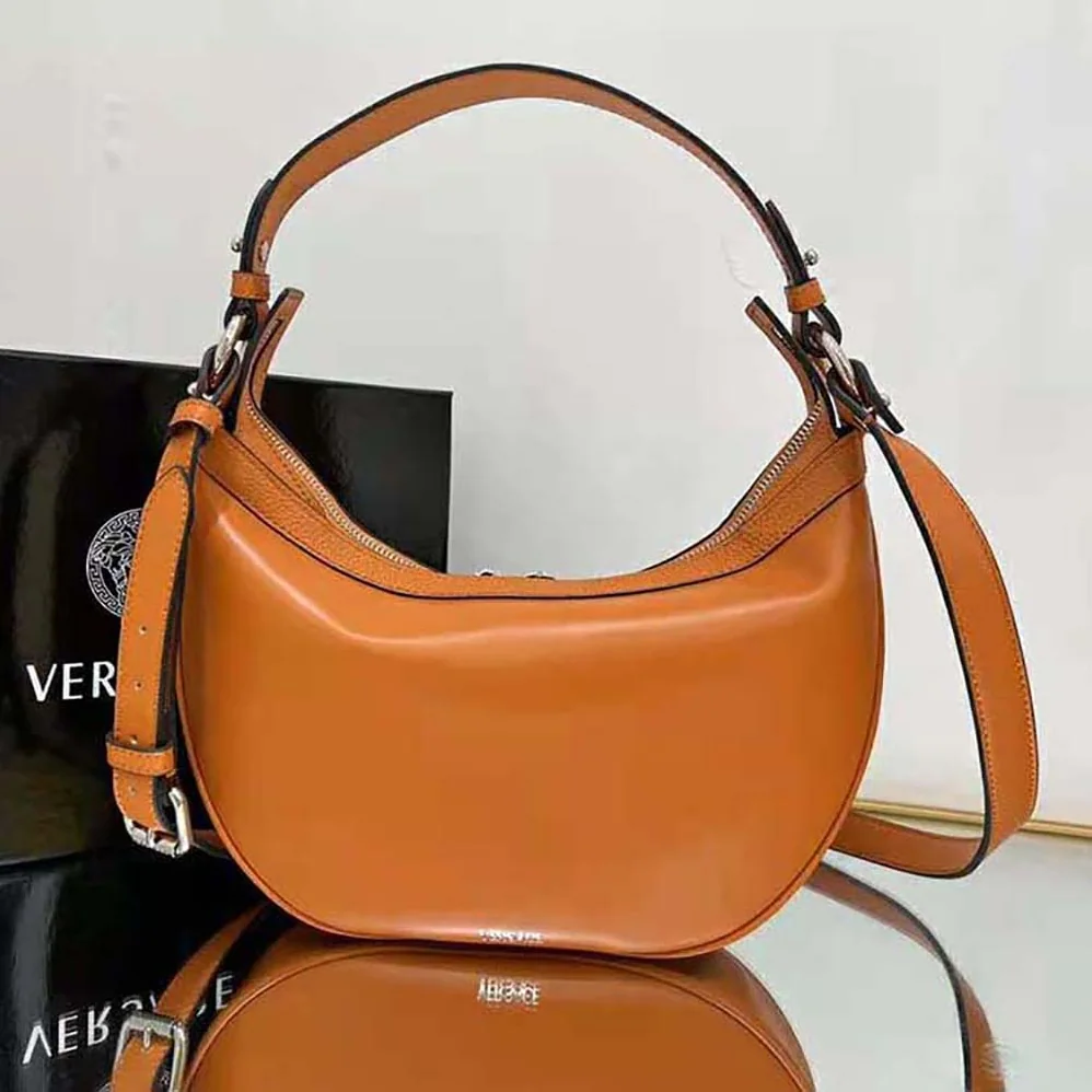 Versace Repeat Small Hobo Bag for Women in Orange Versace Repeat Small Hobo Bag for Women in Orange