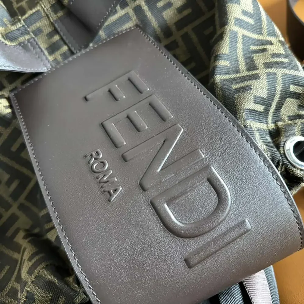 Fendi Strike Medium FF Jacquard Fabric Backpack for Men in Brown Fendi Strike Medium FF Jacquard Fabric Backpack for Men in Brown