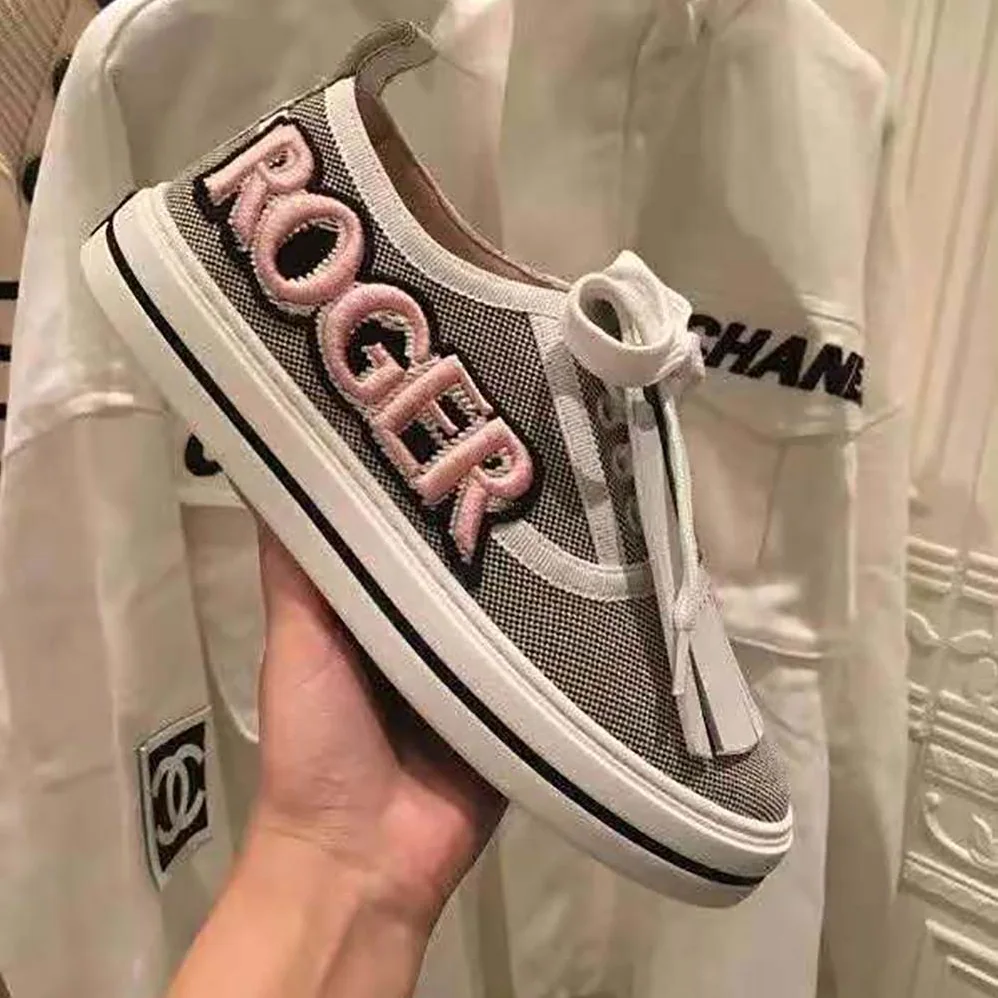 Roger Vivier Call Me Vivier Patch Sneakers for Women in Silver
