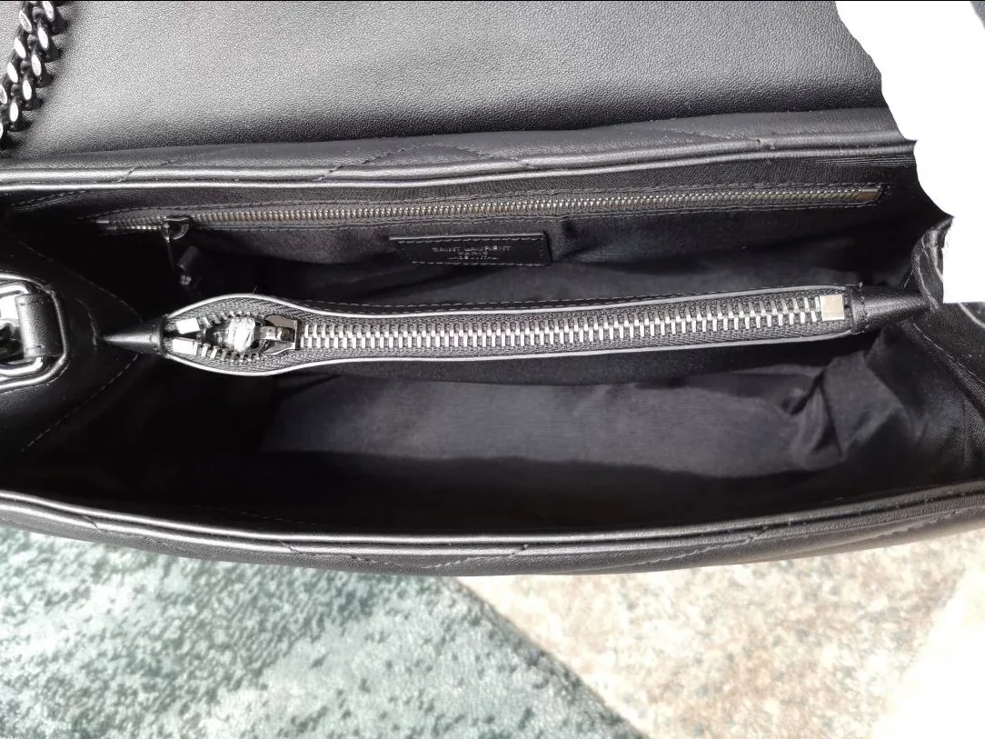 Saint Laurent Lou Lou Medium Chain Bag Black in YSL