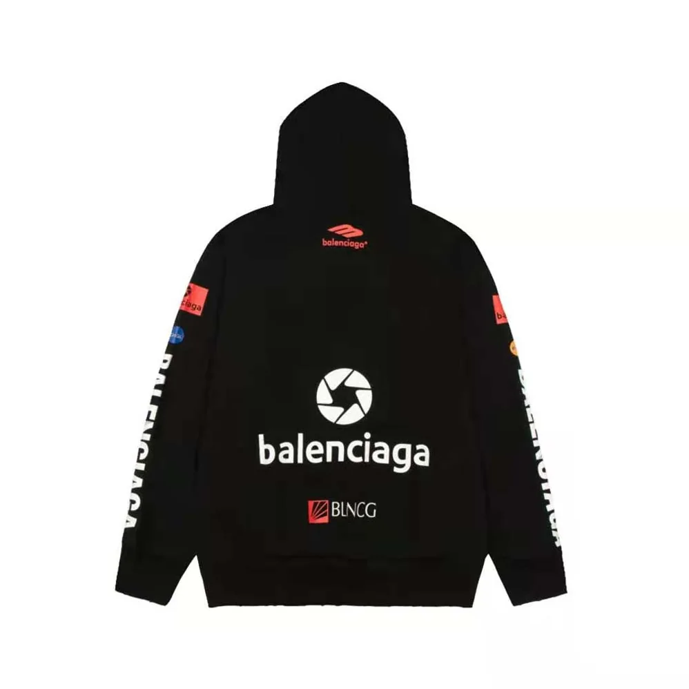 Balenciaga Top League Hoodie Oversized in Black for Men