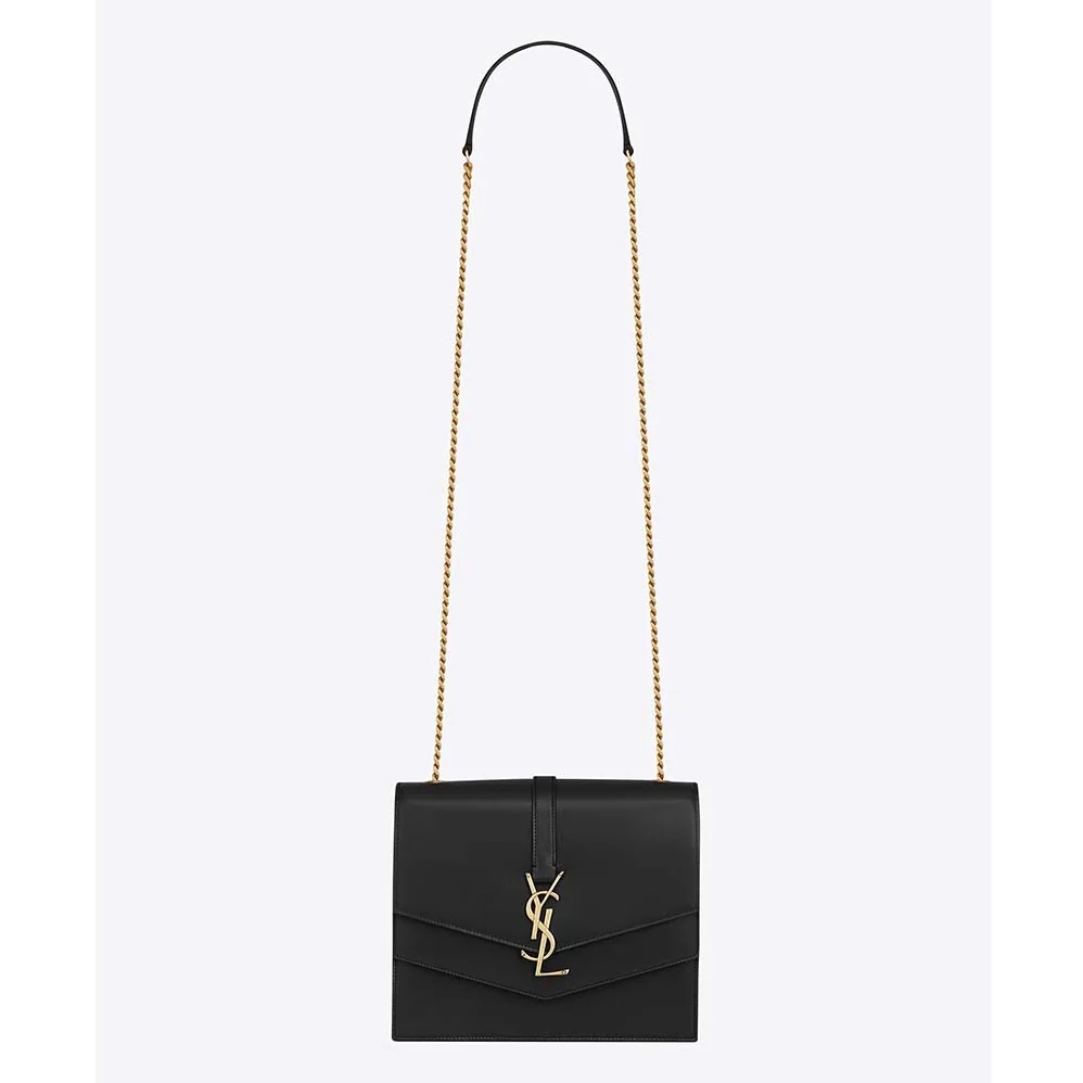 Saint Laurent YSL Sulpice Medium in Smooth Leather for Women in Black
