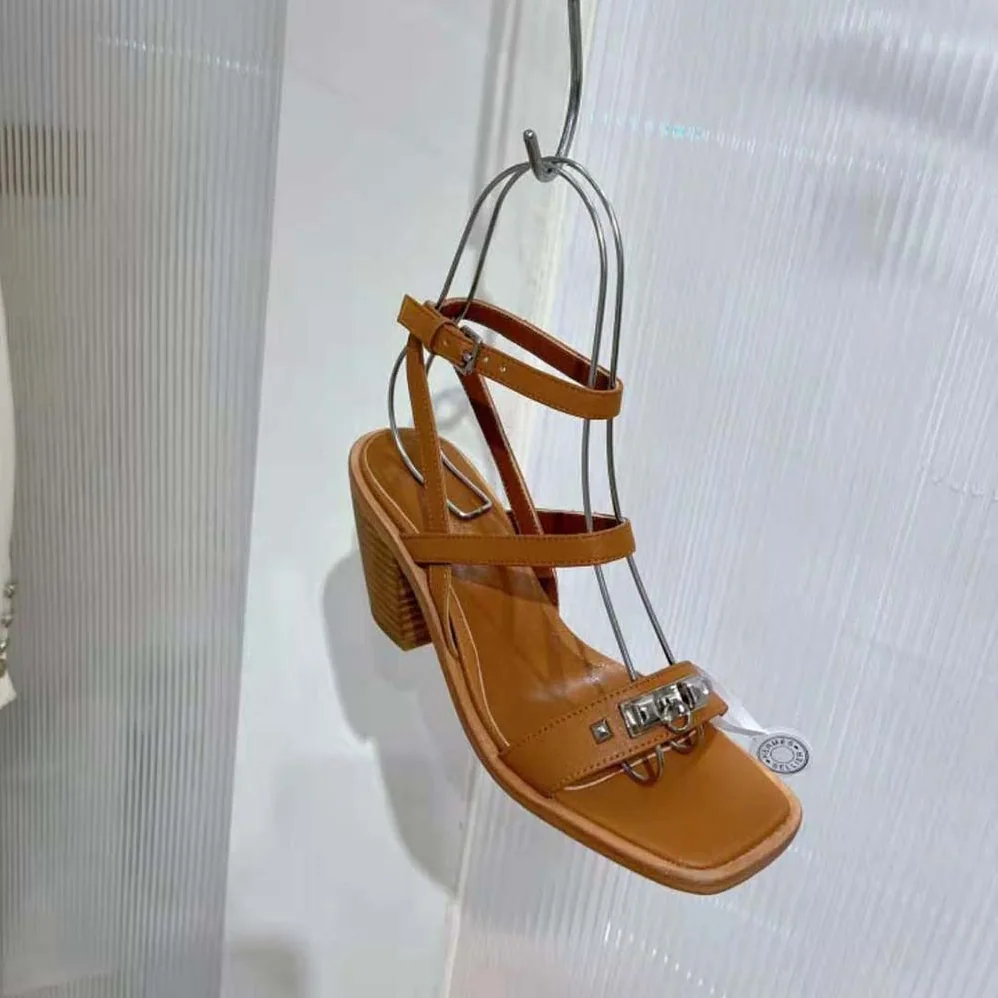 Hermes Ivresse 65 Sandal in Calfskin-Brown H241152Z for Women