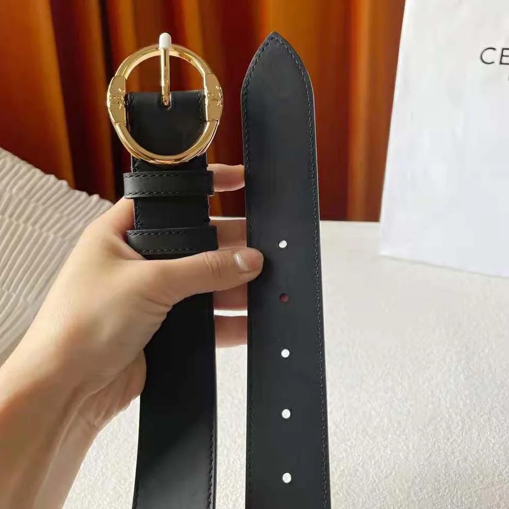 Celine Large Twin Triomphe Belt in Vintage Calfskin for Women