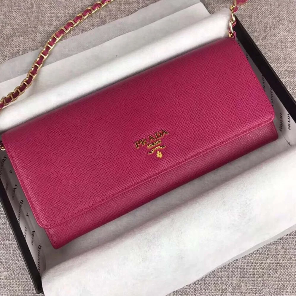Prada Leather Shoulder Bag in Saffiano for Women in Rose Prada Leather Shoulder Bag in Saffiano for Women in Rose