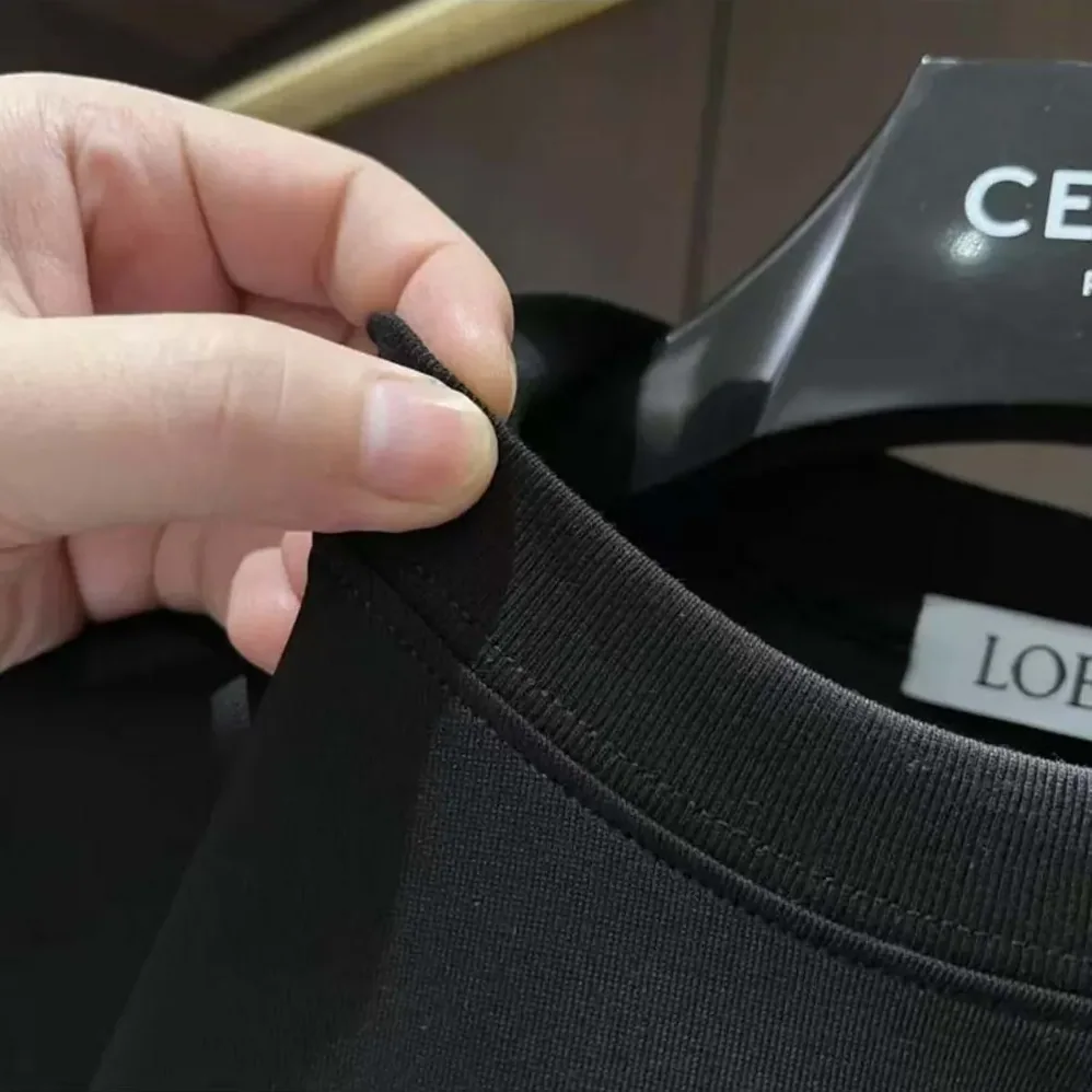 Loewe Loewe Men Loose Fit T-shirt in Cotton for Men in Black/Beige Loewe Loewe Men Loose Fit T-shirt in Cotton for Men in Black/Beige