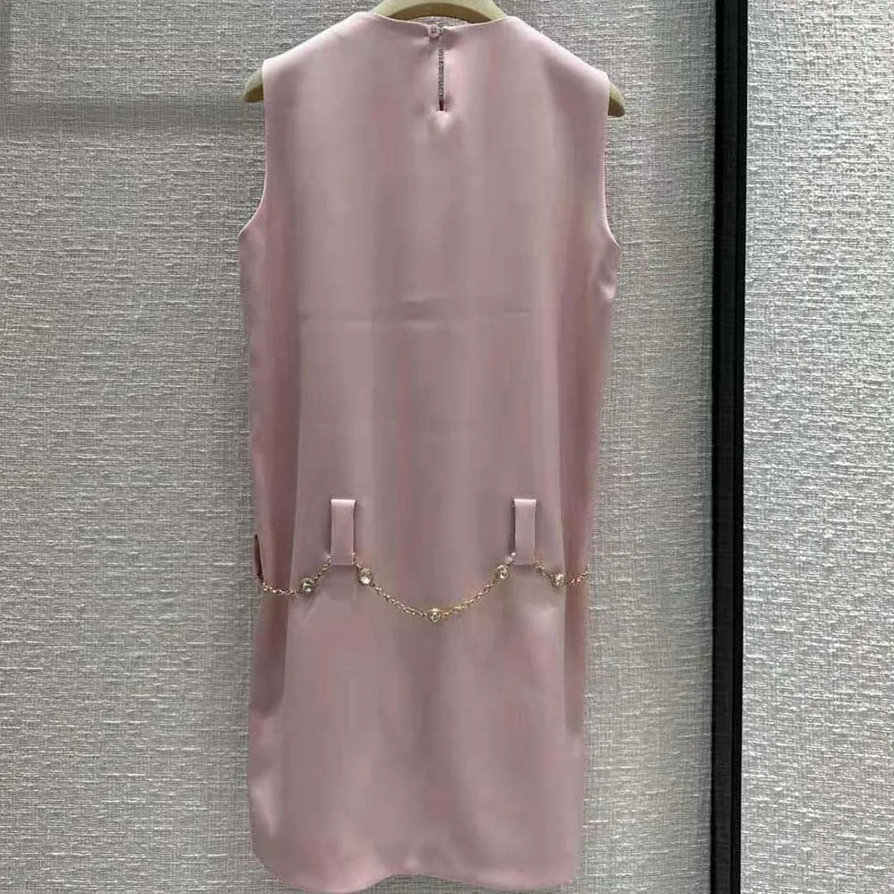 Miu Miu Satin Mini-dress with Jacquard Logo for Women in Pink Miu Miu Satin Mini-dress with Jacquard Logo for Women in Pink