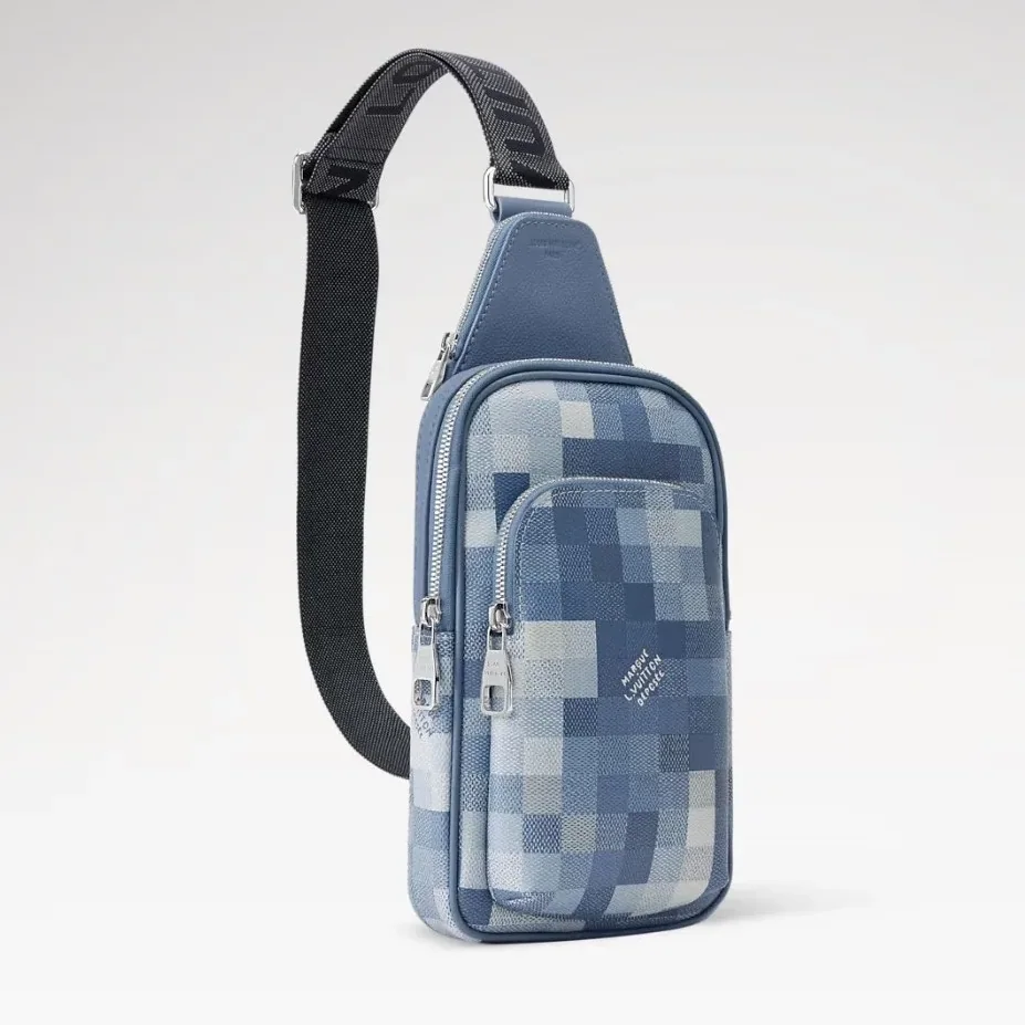 Louis Vuitton Avenue Slingbag PM Crossbody / Indigo Blue Damoflage Silver Hardware