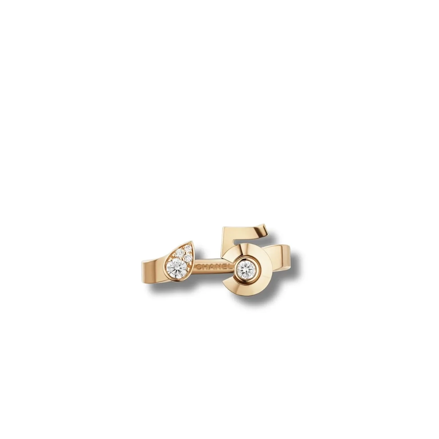 Chanel Extrait De N°5 Ring Beige Gold Chanel Extrait De N°5 Ring Beige Gold