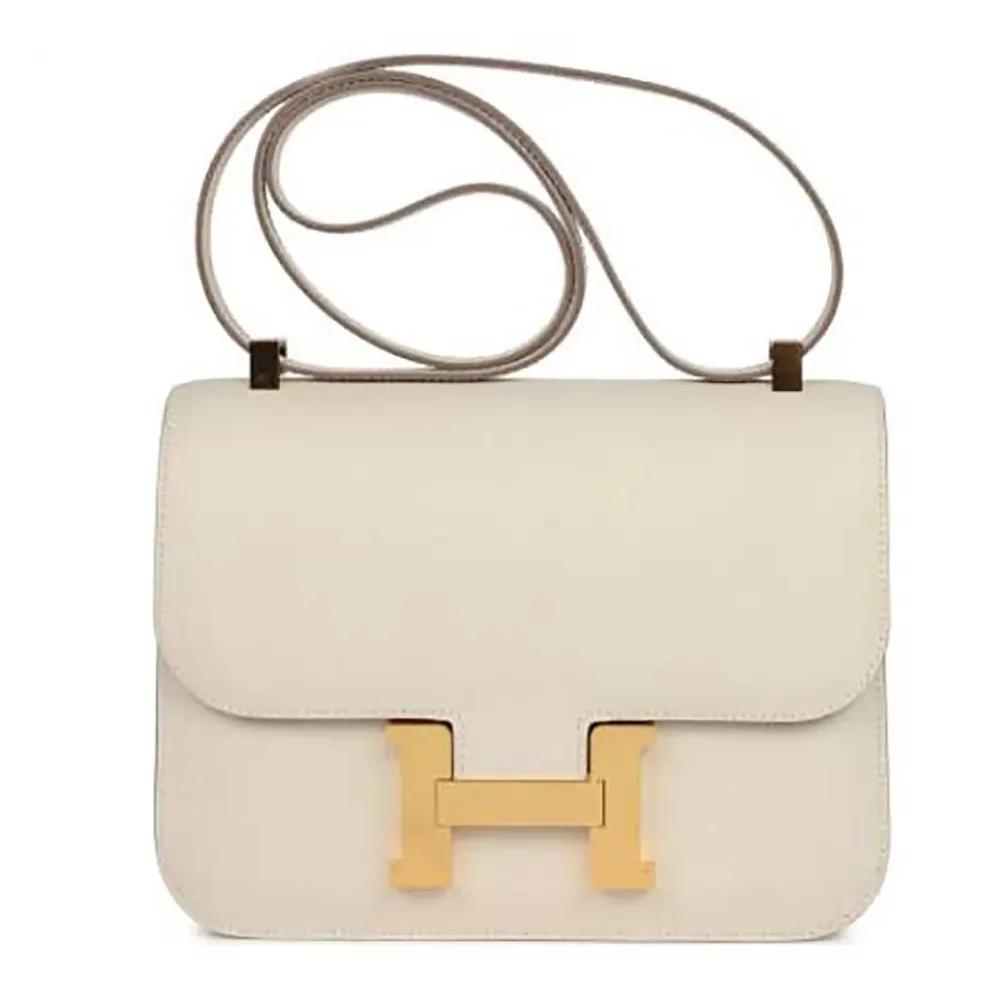 Hermes Constance 24 Bag Epsom Leather for Women in White/Gold