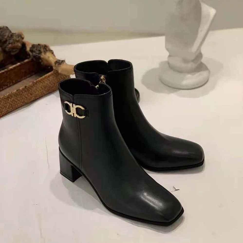 Salvatore Ferragamo Gancini Bootie in 55mm Heel for Women in Black