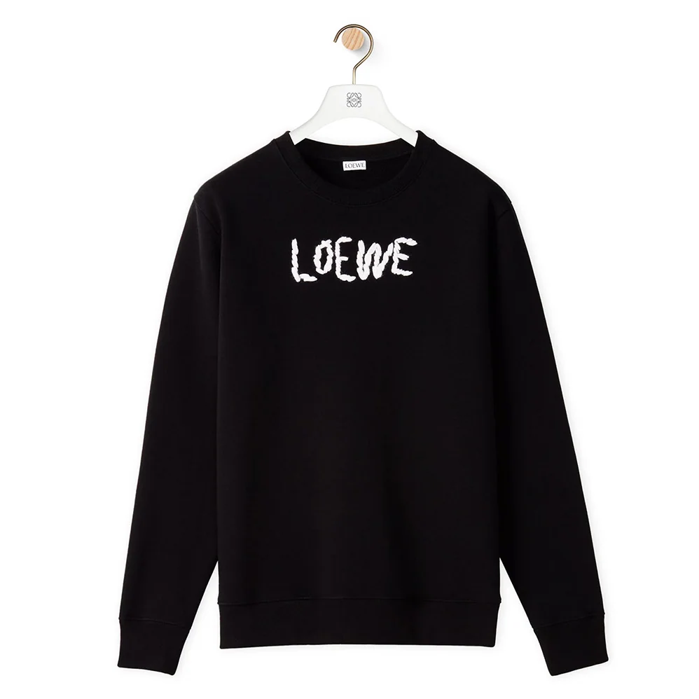 Loewe Embroidered Sweatshirt in Cotton for Women in Black