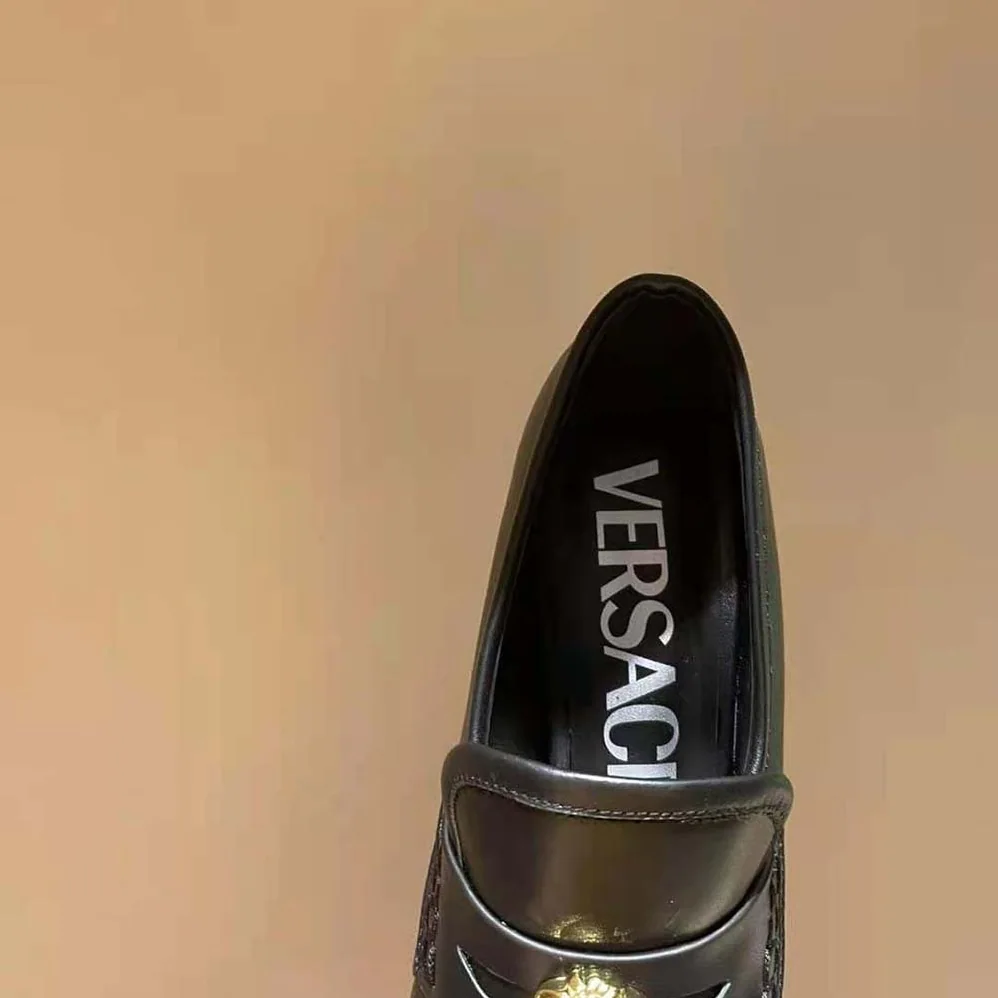 Versace Intrico Platform Loafers in 15cm Heel Height for Women in Black Versace Intrico Platform Loafers in 15cm Heel Height for Women in Black