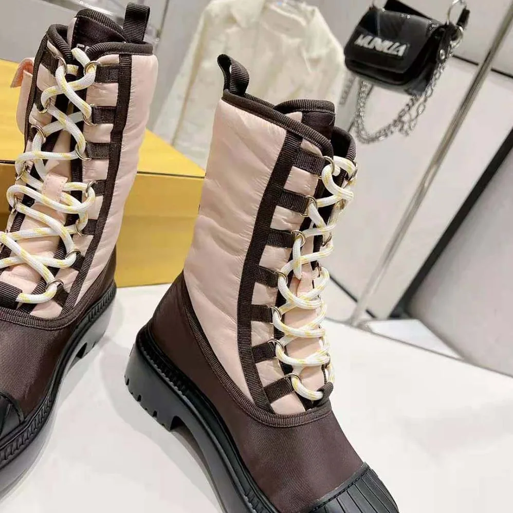 Fendi Domino Pink Nylon Biker Boots for Women Fendi Domino Pink Nylon Biker Boots for Women