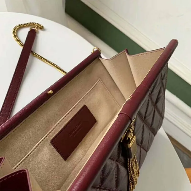 Givenchy Medium Gem Bag In Diamond Quilted Leather for Women in Maroon