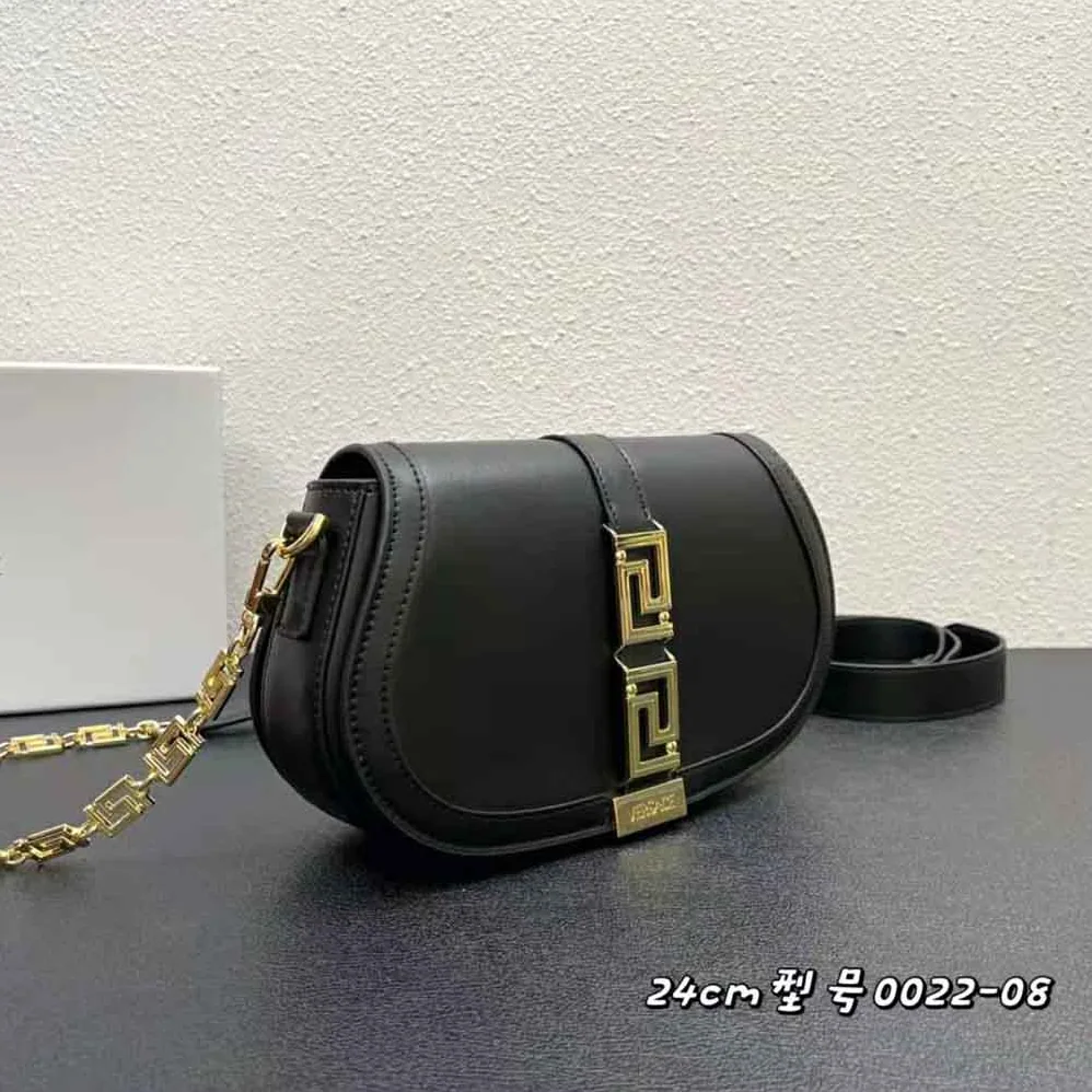 Versace Greca Goddess Shoulder Bag for Women in Black Versace Greca Goddess Shoulder Bag for Women in Black