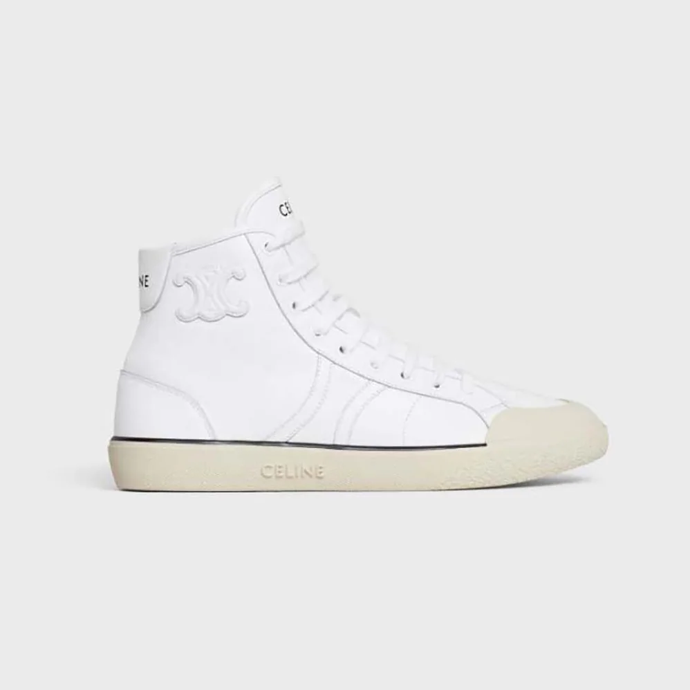Celine As-02 Mid Low Lace-up Celine Alan Sneakers with Triomphe Patch in Calfskin for Unisex Celine As-02 Mid Low Lace-up Celine Alan Sneakers with Triomphe Patch in Calfskin for Unisex