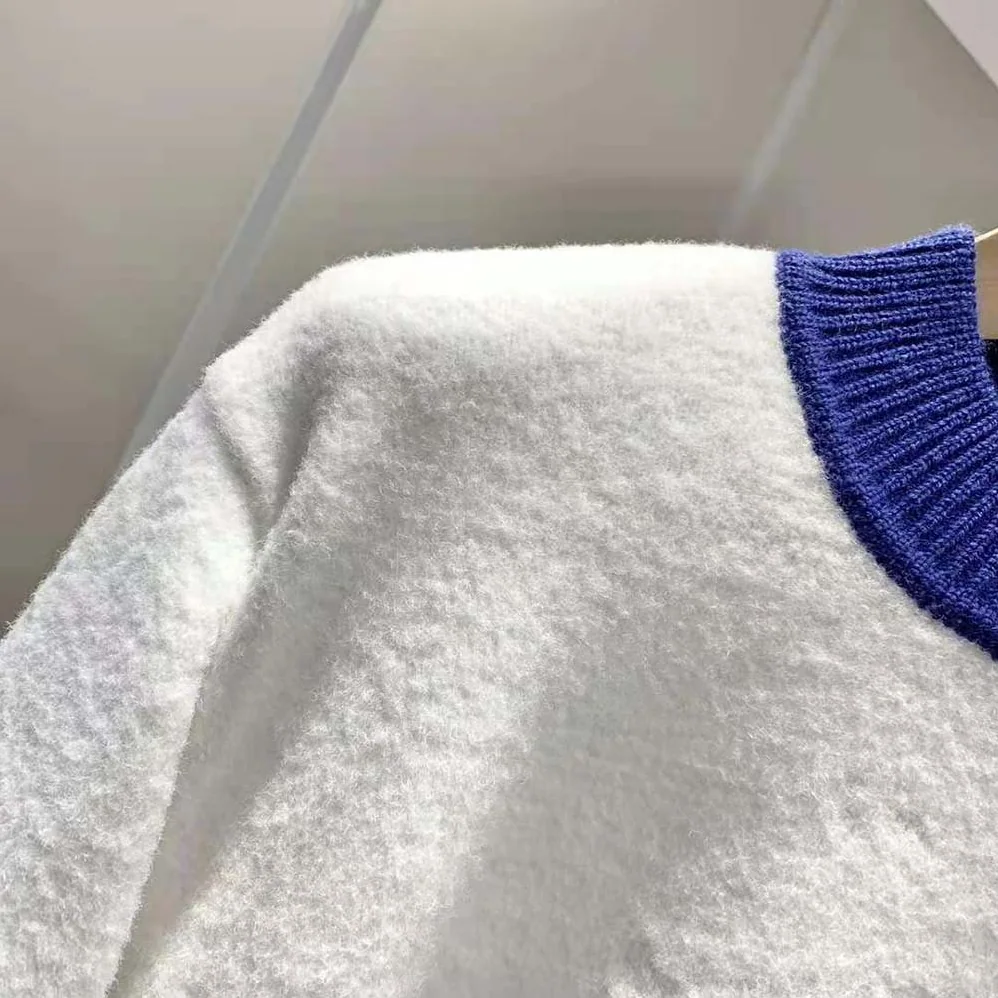 Fendi White wool Sweater with High Collar and Long Sleeves for Men