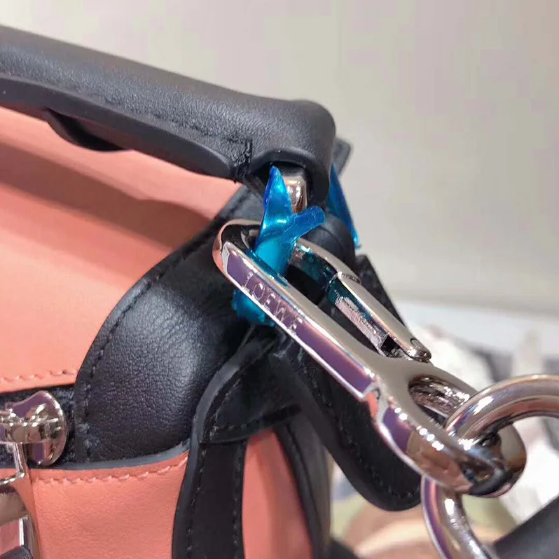 Loewe Puzzle Graphic Small Bag Pink Tulip for Women in Mocca Loewe Puzzle Graphic Small Bag Pink Tulip for Women in Mocca