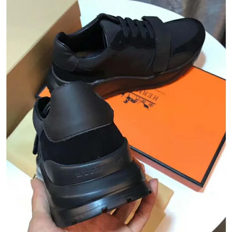 Burberry Suede Neoprene and Leather Sneakers for Men in Black