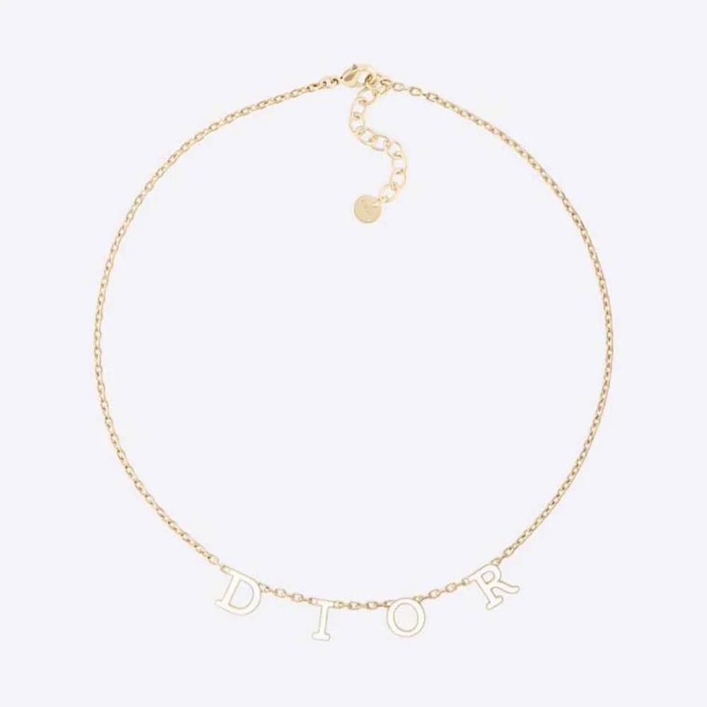 Dior Dio(r)evolution Necklace Gold-Finish Metal and White Lacquer for Women Dior Dio(r)evolution Necklace Gold-Finish Metal and White Lacquer for Women