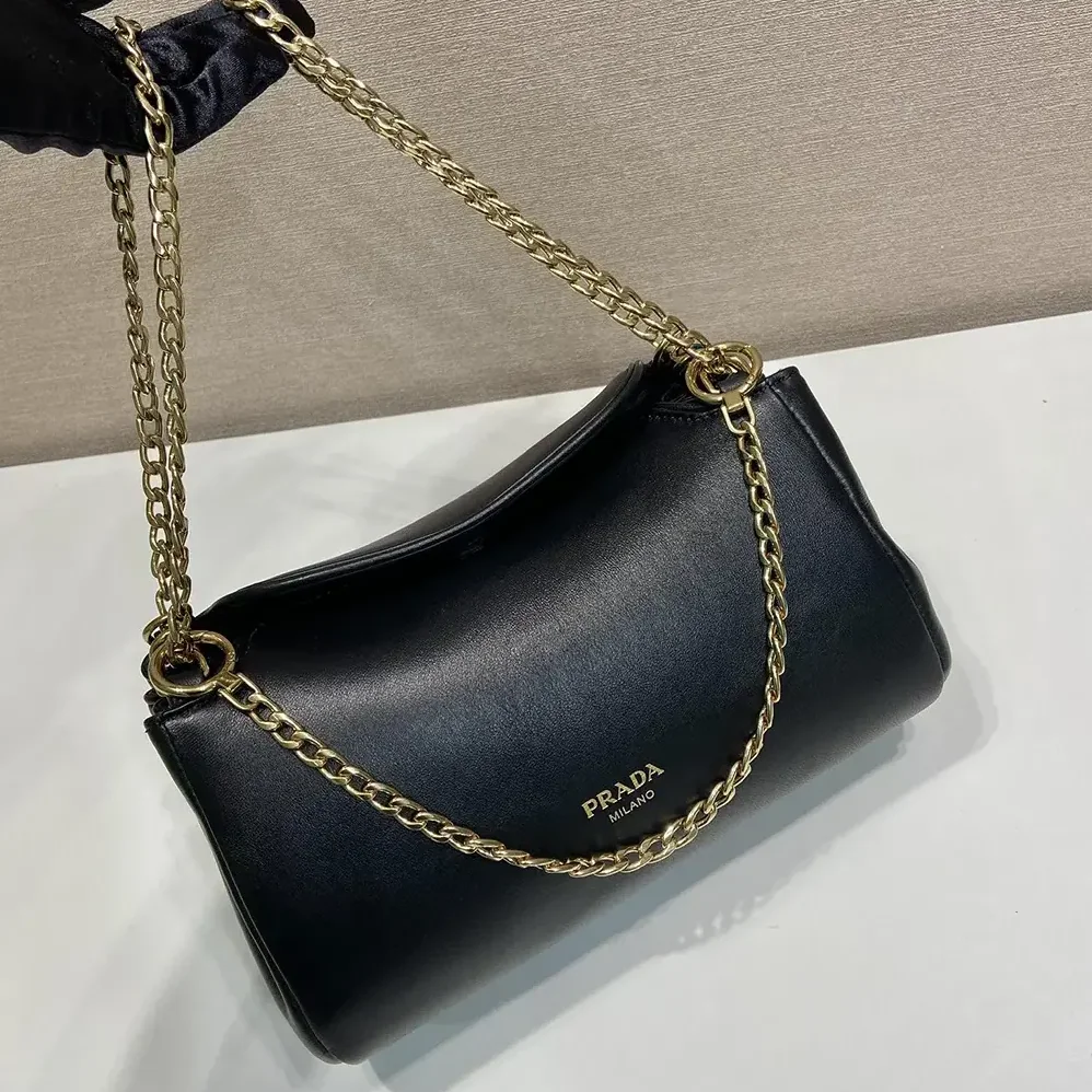 Prada Tumulte Small Nappa Leather Bag for Women in Black