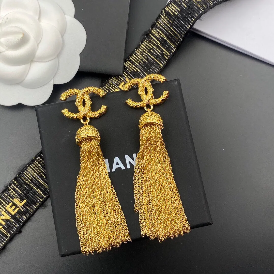 Chanel Tassel Earrings Gold