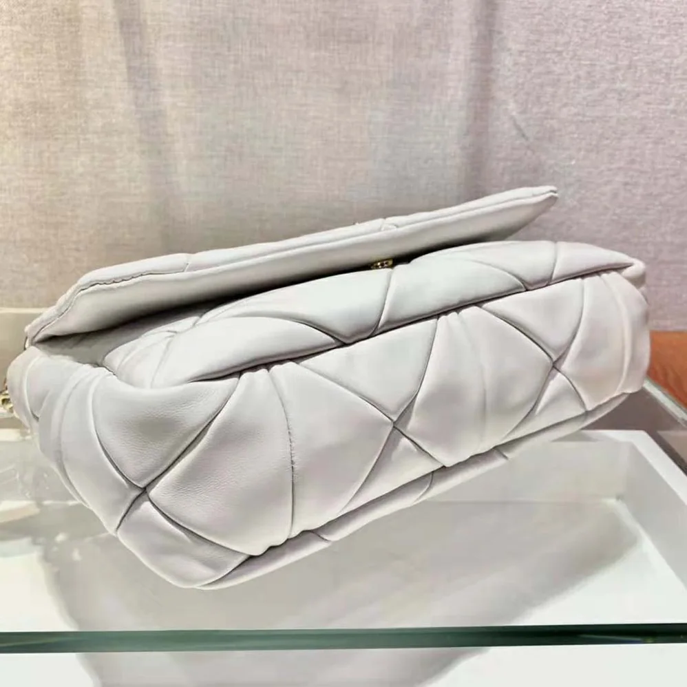 Prada System Nappa Leather Patchwork Bag for Women in White Prada System Nappa Leather Patchwork Bag for Women in White