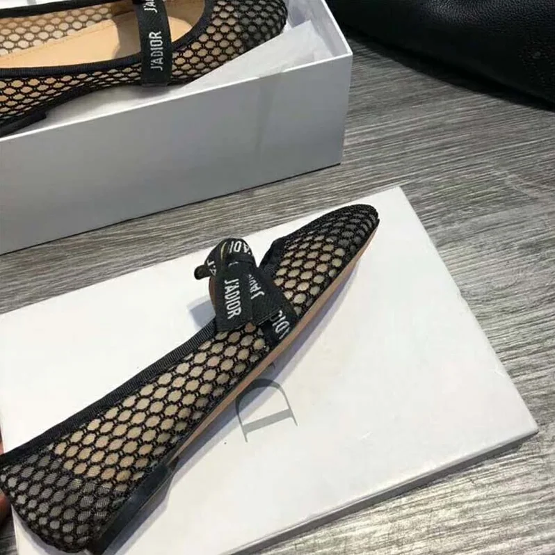 Dior Shoes Miss J'Adior Mesh Ballet Pump for Women in Black Dior Shoes Miss J'Adior Mesh Ballet Pump for Women in Black