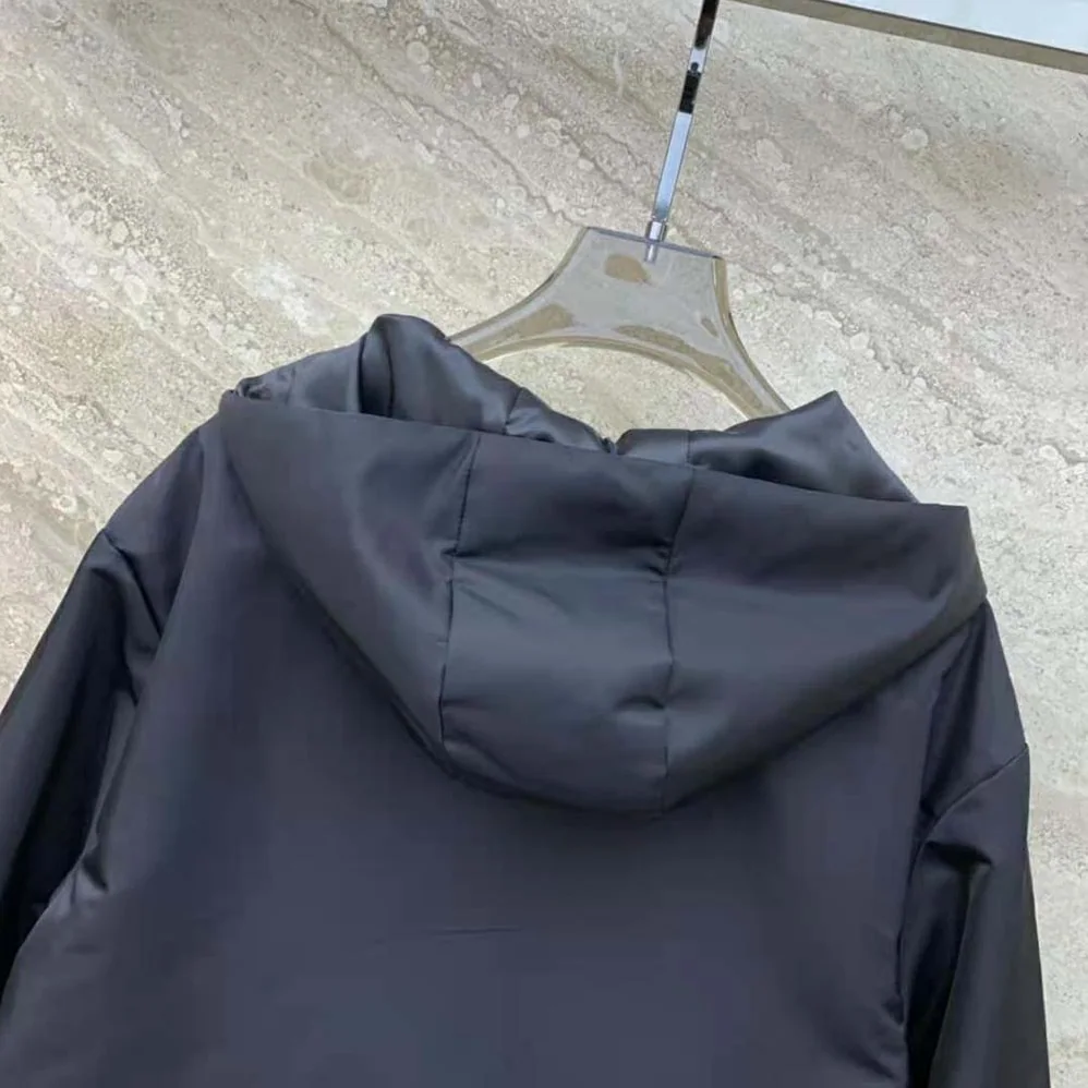 Prada Re-Nylon Blouson Jacket with Enameled Metal Triangle Logo for Women in Black Prada Re-Nylon Blouson Jacket with Enameled Metal Triangle Logo for Women in Black