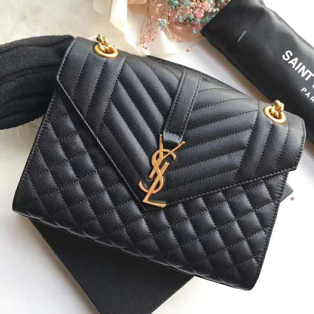 Saint Laurent YSL Envelope Small Grain De Poudre Embossed for Women Saint Laurent YSL Envelope Small Grain De Poudre Embossed for Women