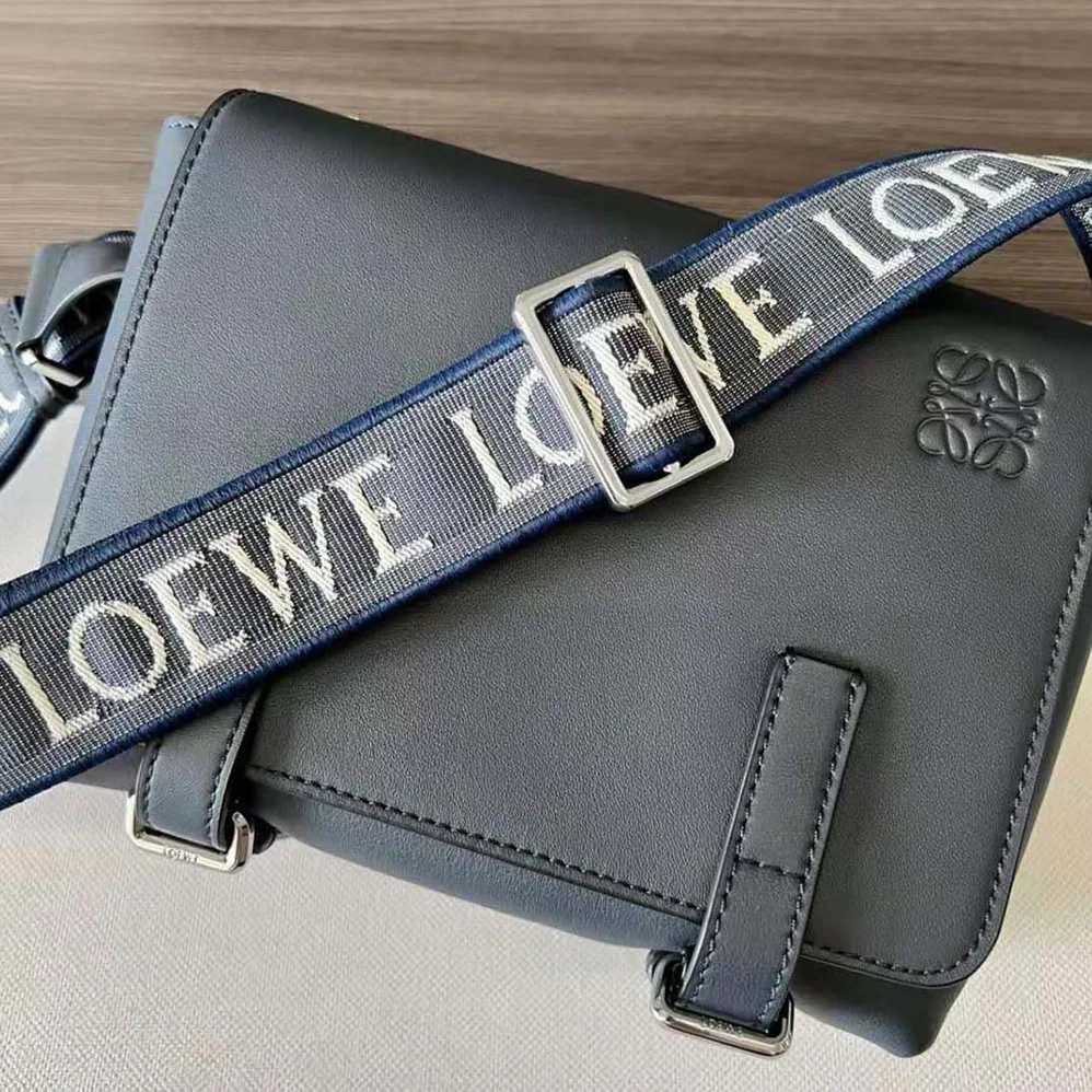 Loewe XS Military Messenger Bag in Supple Smooth Calfskin and Jacquard for Men Loewe XS Military Messenger Bag in Supple Smooth Calfskin and Jacquard for Men