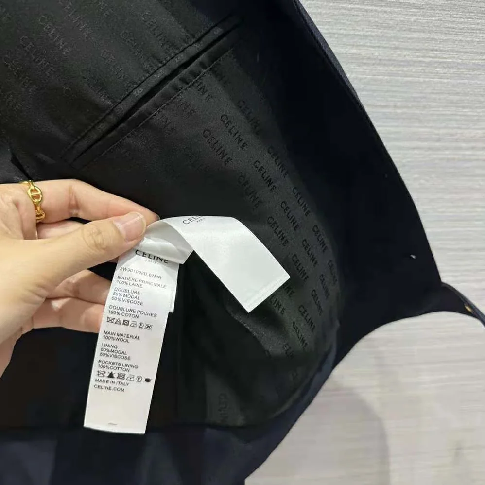 Celine Cropped Saharienne Jacket in Diagonal Wool for Women