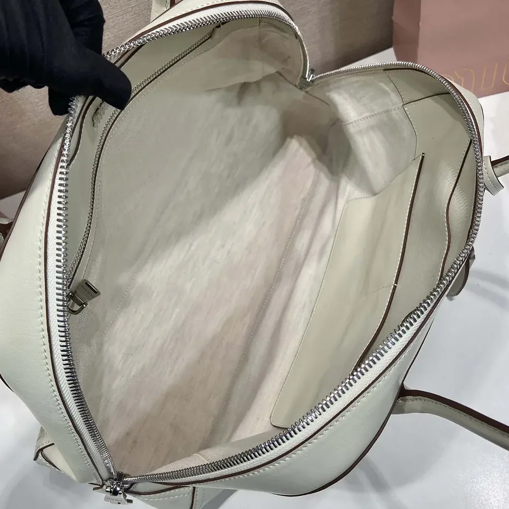 Miu Miu Vivant Leather Bag Chalk White for Women
