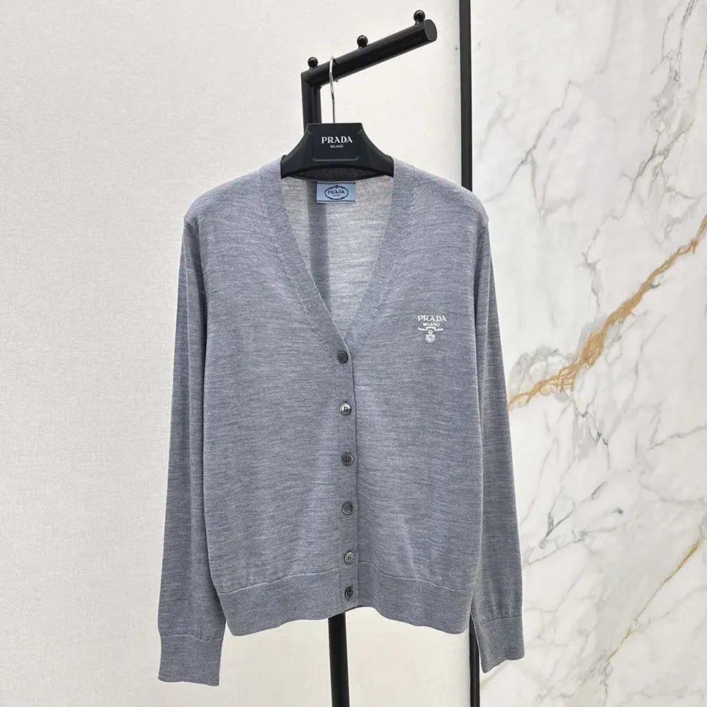 Prada Cashmere Cardigan for Men in Gray