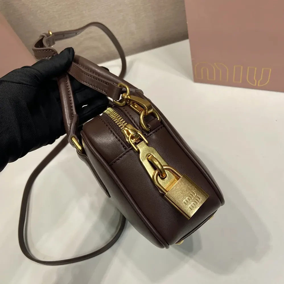 Miu Miu Arcadie Leather Bag for Women in Bordeaux