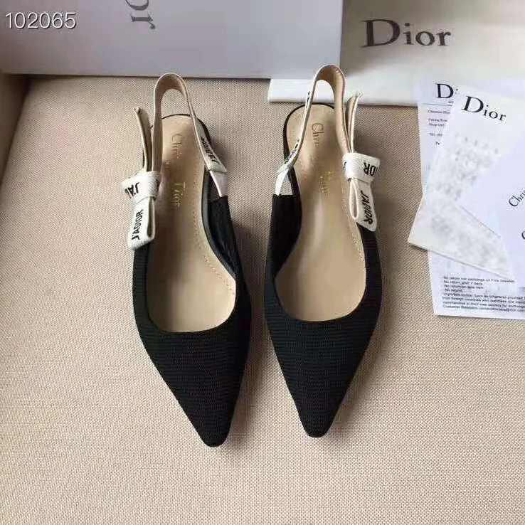 Dior Miss J'adior Ballerina in Black Technical Canvas in 1cm Heel for Women Dior Miss J'adior Ballerina in Black Technical Canvas in 1cm Heel for Women