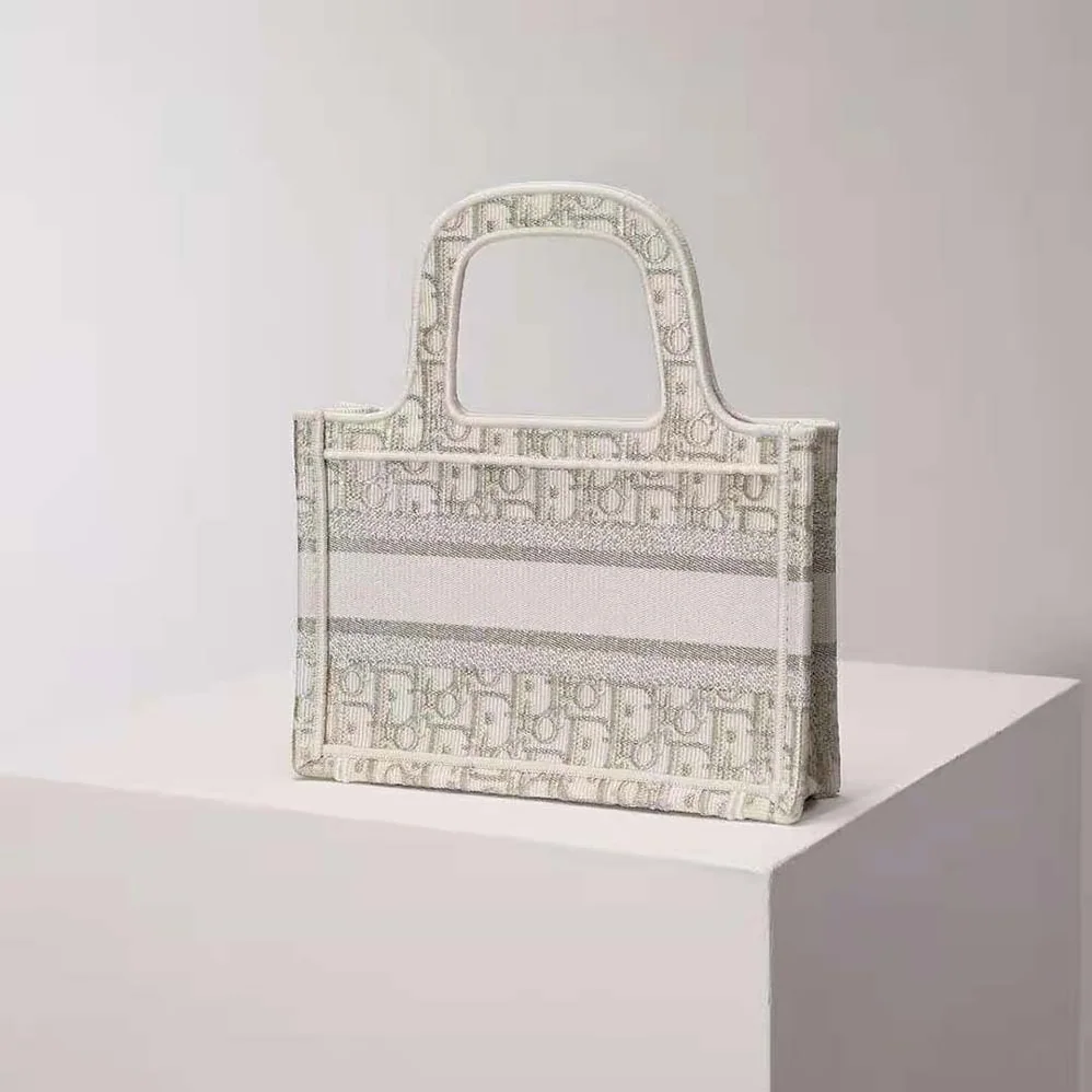 Dior Mini Dior Book Tote Gold for Women in Tone Dior Oblique Embroidery
