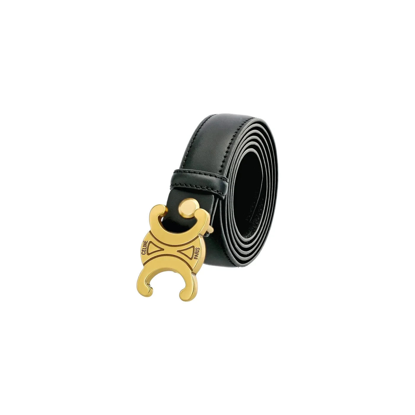 TRIOMPHE BELT IN TAURILLON LEATHER BLACK