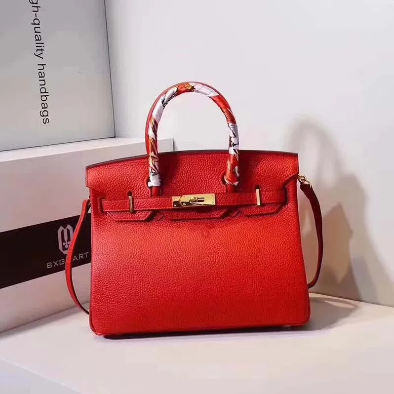 Hermes Birkin 25 Bag in Togo Leather with Gold Hardware in Red